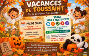 🍂 Vacances de la Toussaint et stage Judo &amp; Multisports 🥋