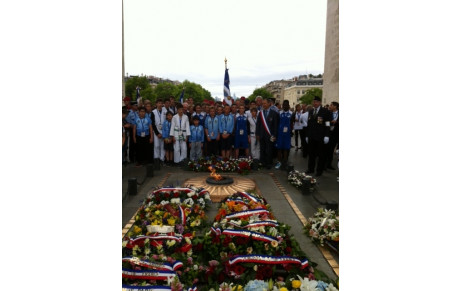 Participation au ravivage de la Flamme du Soldat inconnu sous l'Arc de Triomphe