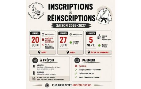 🥋 Fin de saison &amp; inscriptions 2026-2027