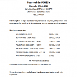 🥋 Dernière compétition de la saison : tournoi amical à Poissy !