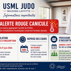 Annulation de la séance d'inscription du samedi 27 juin et informations sur la reprise des cours