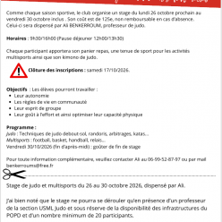 Stage Judo & Multisport – Vacances de la Toussaint 2026